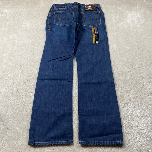 Ariat FR Jeans Mens 32x34 Blue M4 Relaxed Bootcut Denim Workwear Glacier - Picture 1 of 5